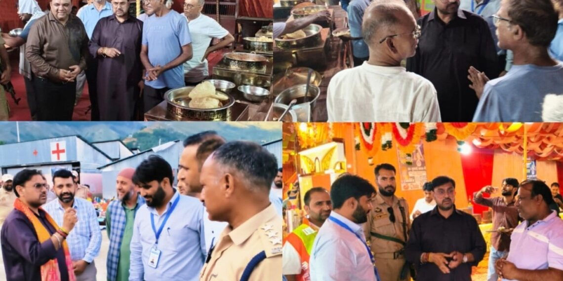 Satish Sharma interacts with Yatris at Banihal, Ramban camps