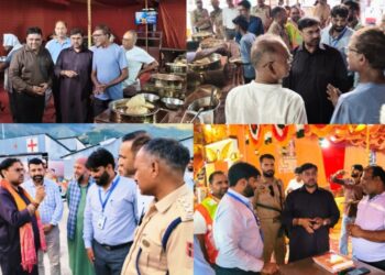 Satish Sharma interacts with Yatris at Banihal, Ramban camps