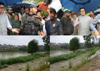DC Budgam reviews flood preparedness at Jhelum embankment at Zonipora