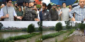DC Budgam reviews flood preparedness at Jhelum embankment at Zonipora