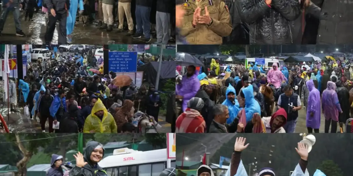 Amarnath Ji Yatra-2026 : First batch of pilgrims flagged-off from Baltal Base Camp