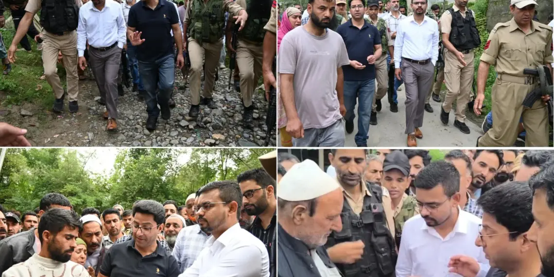 MLA Devsar, DC Kulgam visits flash flood affected areas of Dardgund, Bangdar