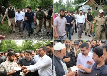 MLA Devsar, DC Kulgam visits flash flood affected areas of  Dardgund, Bangdar