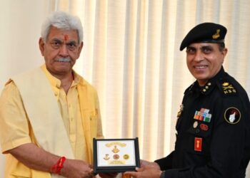 Major General Mukesh Bhanwala, Inspector General (Operations), National Security Guard (NSG) called on Lieutenant Governor Manoj Sinha on Thursday