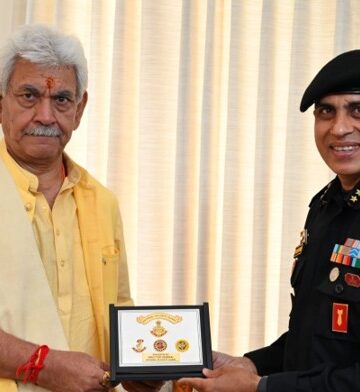 Major General Mukesh Bhanwala, Inspector General (Operations), National Security Guard (NSG) called on Lieutenant Governor Manoj Sinha on Thursday