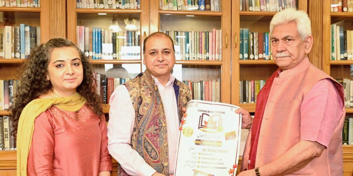 Dr Amit Wanchoo calls on LG Sinha, briefs on upcoming Chinar Book Festival
