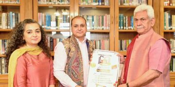 Dr Amit Wanchoo calls on LG Sinha, briefs on upcoming Chinar Book Festival