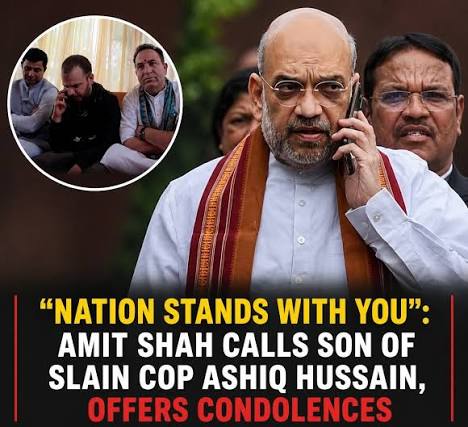 Amit Shah speaks to slain cop’s son, assures full support