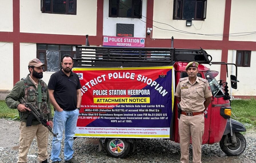 Police attach drug trafficking assets in Shopian