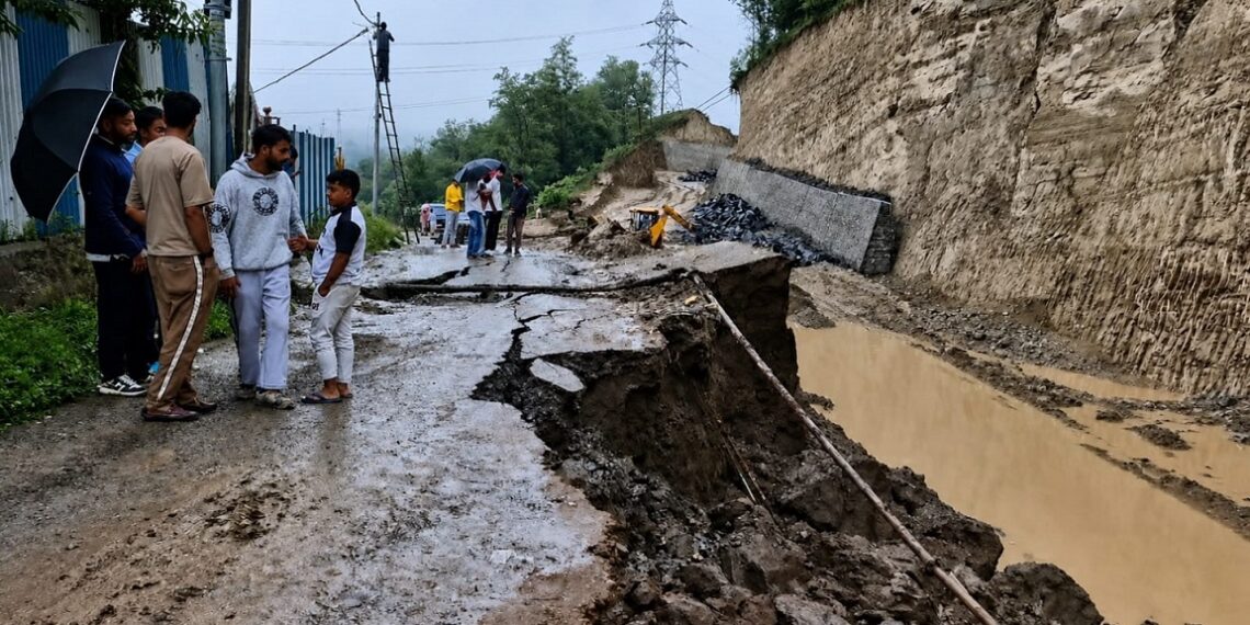 Baramulla Hill Top road caves in after landslide