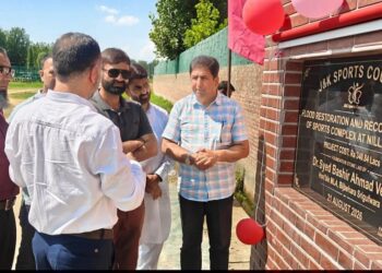 Veeri lays foundation stones for sports infrastructure projects in Bijbehara