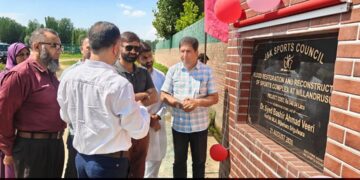 Veeri lays foundation stones for sports infrastructure projects in Bijbehara