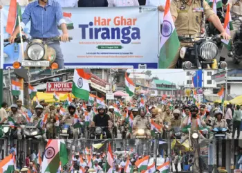 Mega Tiranga bike rally held in Shopian