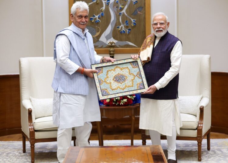 LG Sinha calls on PM Modi in New Delhi