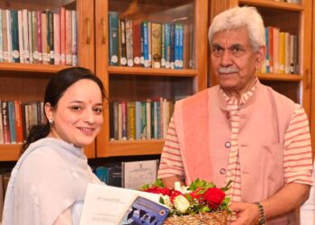 Shagun Parihar, Member of Legislative Assembly (MLA) from Kishtwar called on Lieutenant Governor Manoj Sinha on Tuesday