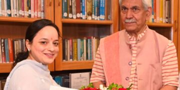 Shagun Parihar, Member of Legislative Assembly (MLA) from Kishtwar called on Lieutenant Governor Manoj Sinha on Tuesday