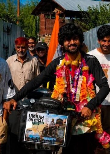 Lolab youth embarks on 9-month bicycle journey for Umrah