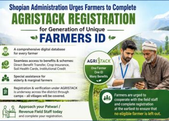 Generation of Unique ID : Shopian Admin urges farmers to complete AgriStack registration