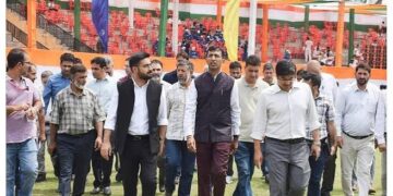 Independence Day Celebrations : Div Com Kashmir inspects preparations at Bakshi Stadium