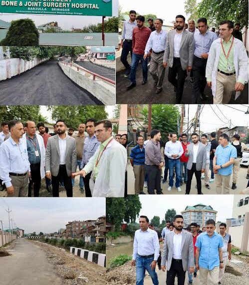 DC Srinagar inspects newly developed alternate entry gate, additional parking space at Bone & Joint Hospital