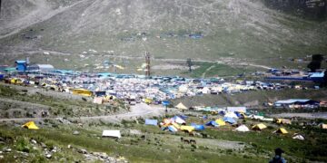 === Inclement weather, repair works ===  Amarnath Yatra remains suspended from Baltal route