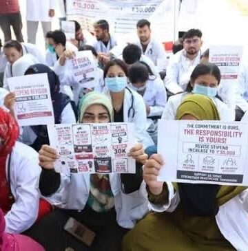 J&K intern doctors continue protest to seek stipend hike, warn of hunger strike