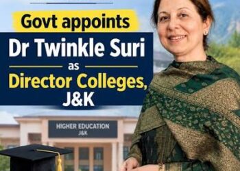 Dr Twinkle Suri is new Director Colleges, J&K