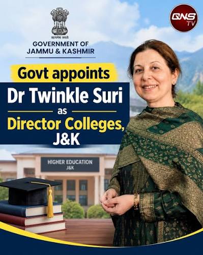 Dr Twinkle Suri is new Director Colleges, J&K