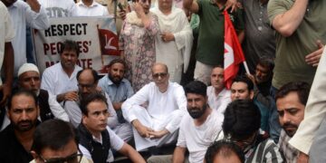 NC protests in Srinagar demanding statehood, constitutional guarantees