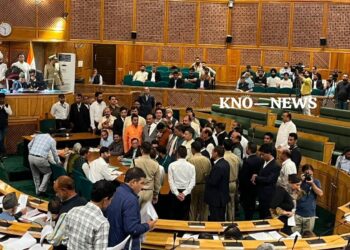 BJP submits no‑confidence motion against Speaker  Conducts Parallel Proceedings in Well of House Rehan Qayoom Mir Srinagar, Sep 28: The Bharatiya Janata Party (BJP) on Monday submitted a no‑confidence motion against the Speaker of the Jammu and Kashmir Legislative Assembly, accusing him of allowing what they termed an unconstitutional reference to special status in the statehood resolution. As soon as Question Hour began, as per the news agency—Kashmir News Observer (KNO), BJP’s R.S. Pathania stood up, claiming that the Speaker could not preside over the House after a no‑confidence motion had been filed. “You cannot sit on the chair,” Pathania told the Speaker. The Speaker rejected the objections, clarifying that under the Rules of Procedure and Conduct of Business, leave for a no‑confidence motion can only be taken up 14 days after receipt of notice. “You can bring a motion. I have not seen it. Let me presume that it has been submitted. Our Rules are clear on how we deal with such motions,” the Speaker said, adding, “You don’t read the Rules properly.” As the Speaker explained the procedures, BJP legislators continued their protests, shouting slogans: “Speaker Sahab kursi chhodo, Speaker Sahab kursi chhodo.” Amid uproar, Leader of Opposition Sunil Kumar Sharma reiterated that statehood was part of the BJP’s agenda but ruled out any discussion on the pre‑1953 position. “The Government of India rejected the pre‑1953 position when Omar Abdullah was Union Minister,” Sharma said. As the Deputy Chief Minister responded to LoP Sharma, BJP MLAs stormed into the Well of the House and disrupted proceedings. In an unusual protest, BJP legislators staged a mock session from the Well of the House. After trooping in, they sat down and began conducting parallel proceedings. During the mock session, BJP MLA Balwant Singh pointed towards Congress MLA Nizamuddin Bhat, accusing him of supporting autonomy. “Do you want the restoration of the post of Prime Minister’s nomenclature in Jammu & Kashmir?” BJP MLA Mankotia asked Bhat. The BJP legislators sitting in the Well also tried to disrupt speeches of almost every MLA, including Chief Minister Omar Abdullah, during the debate on the statehood resolution. (KNO)