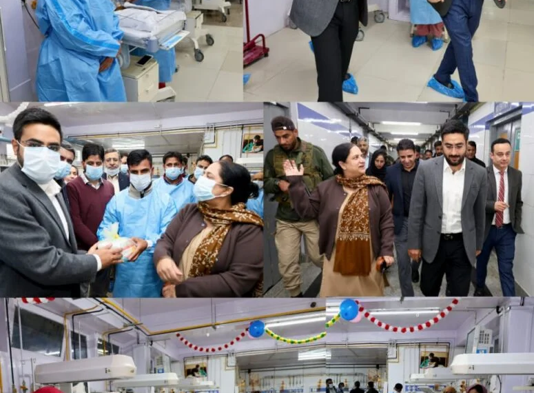 DC Srinagar, Principal GMC inspect 15-bedded additional NICU Block at Lal Ded Hospital