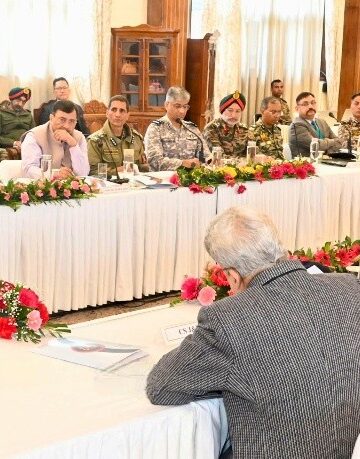 === UHQ meeting ===  Continue operations to neutralize terror ecosystem remnants: LG Sinha