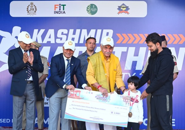 === Kashmir Marathon === Youth ran for India’s soul, spirit of new J&K: LG Sinha