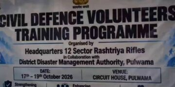 Civil Defence Volunteers training programme begins in Pulwama